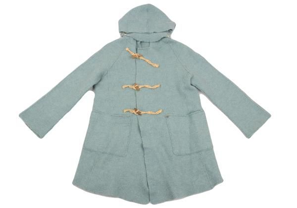 45rpm 45R ウールアルパカ縮絨ニットダッフルコート 水色1 - メルカリ