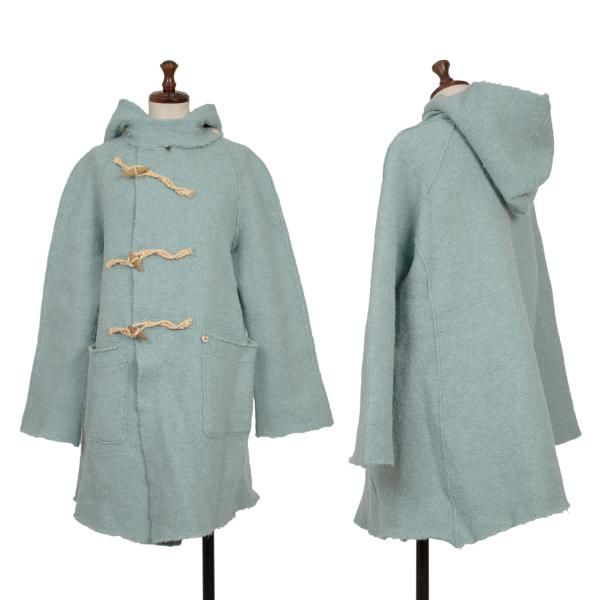 45rpm 45R ウールアルパカ縮絨ニットダッフルコート 水色1 - メルカリ