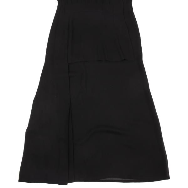 YOHJI YAMAMOTO +NOIR ウールワンピース 黒 ノースリーブ ヨウジヤマモト ノアールYohji Yamamoto NOIR シースルータック