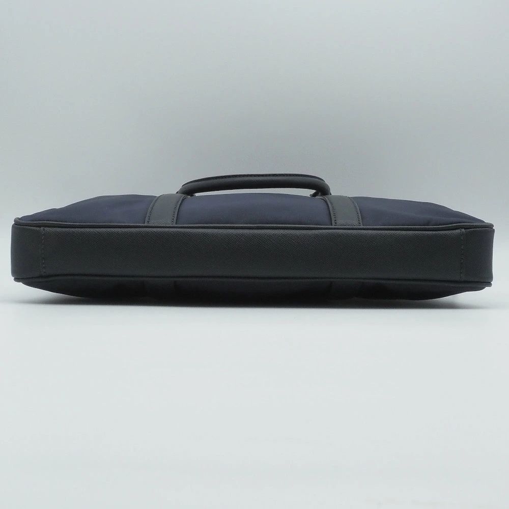 返品OK】プラダ ビジネスバッグ ナイロン サフィアーノレザー ネイビー