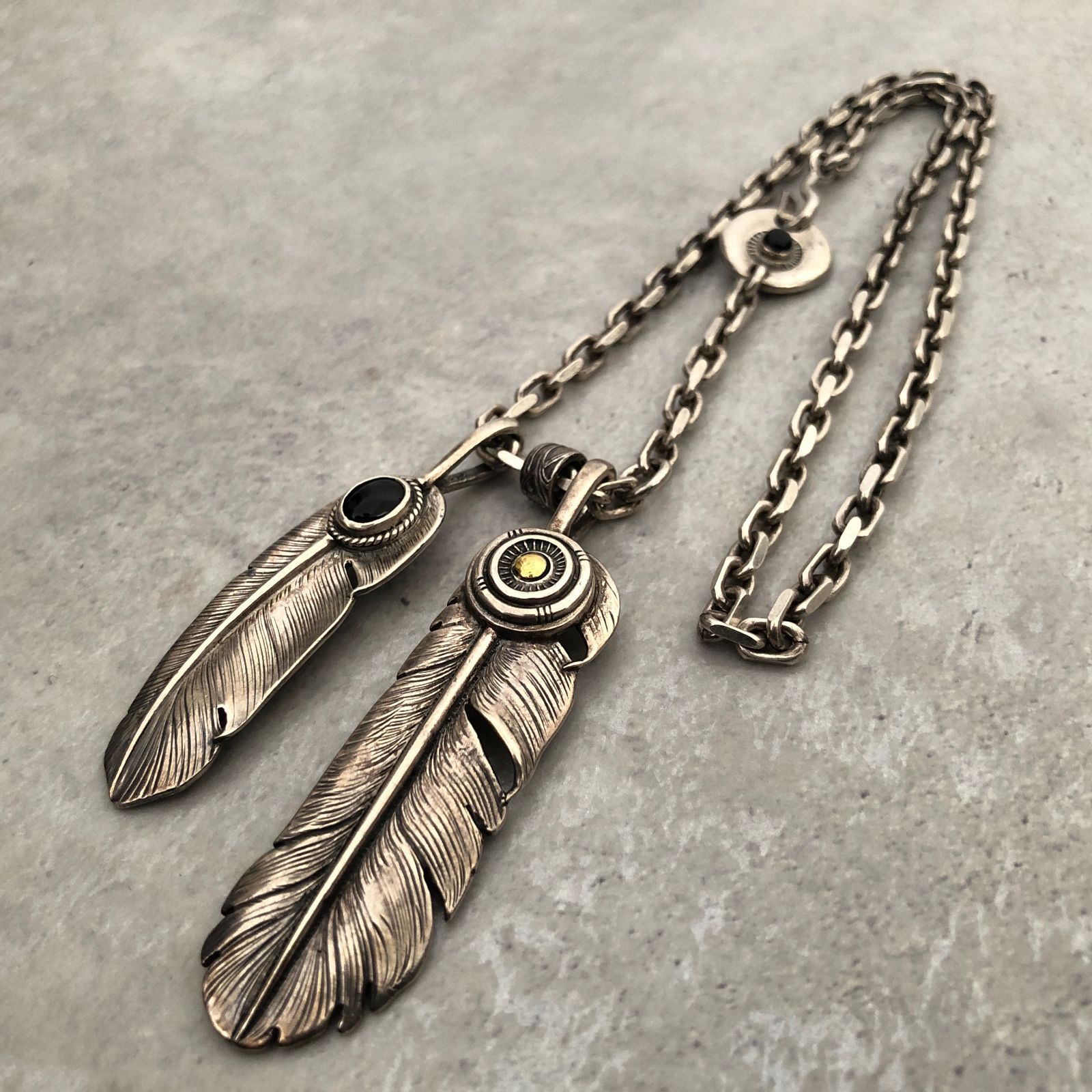 AG FACTORY フェザー 2枚 18K 金 SILVER 925 ネックレス アクセサリー AG FACTORY フェザー 2枚 18K 金 SILVER 925 ネックレス アクセサリー