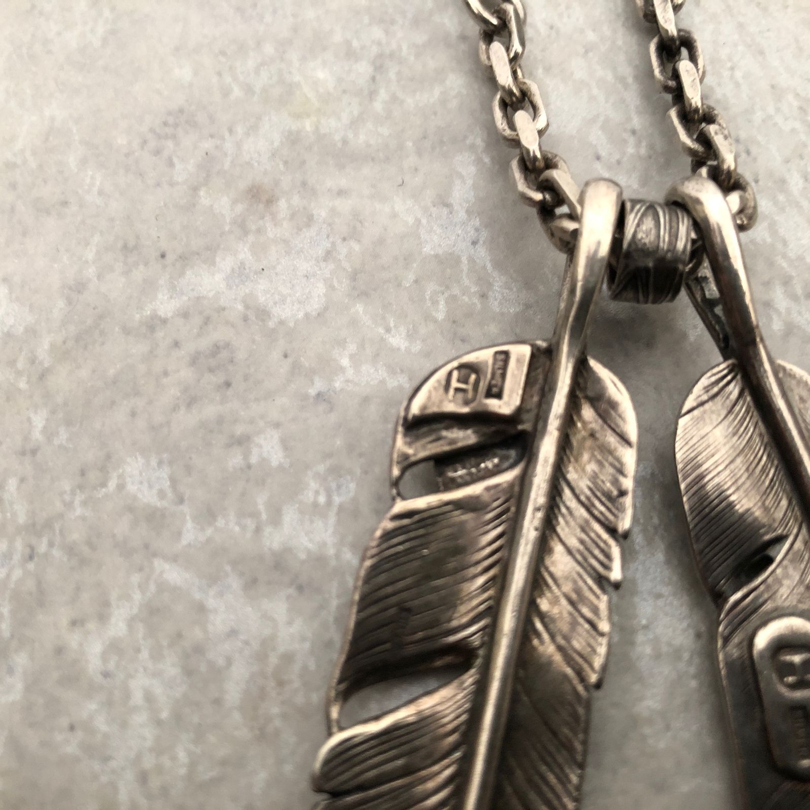 AG FACTORY フェザー 2枚 18K 金 SILVER 925 ネックレス アクセサリー