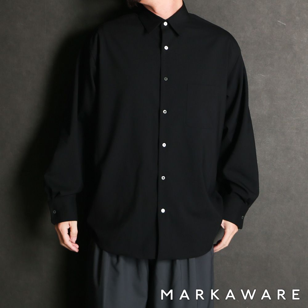 MARKAWARE/マーカウェア】COMFORT FIT SHIRT - BLACK オーガニック