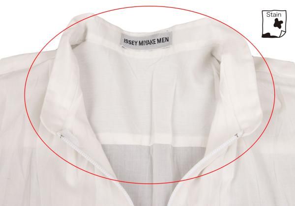 イッセイミヤケ メンISSEY MIYAKE MEN シワプリーツバンドカラージップ