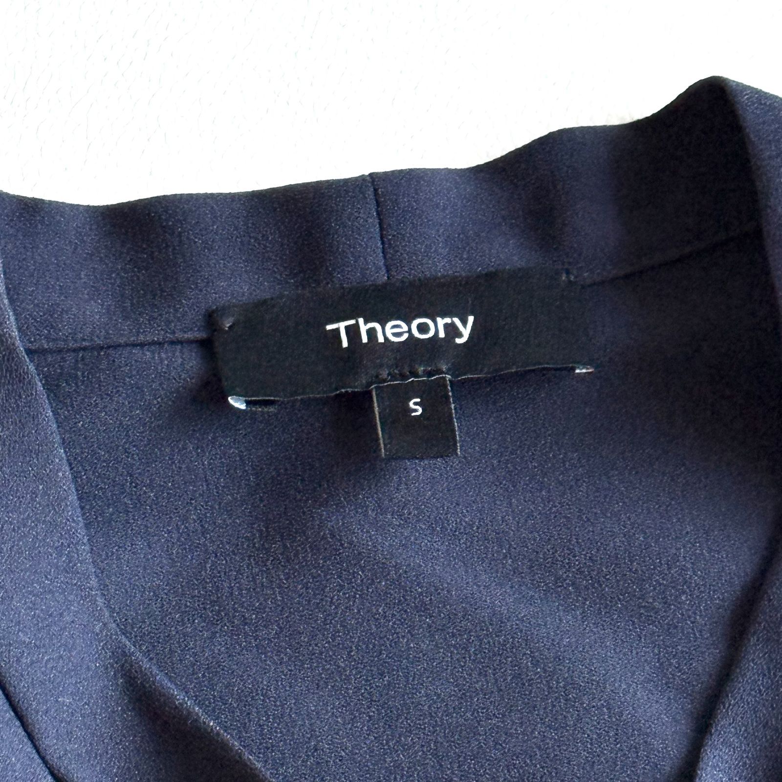 ◇美品◇ Theory セオリー PRIME GGT TIE BLOUSE S ネイビー ボウタイ 