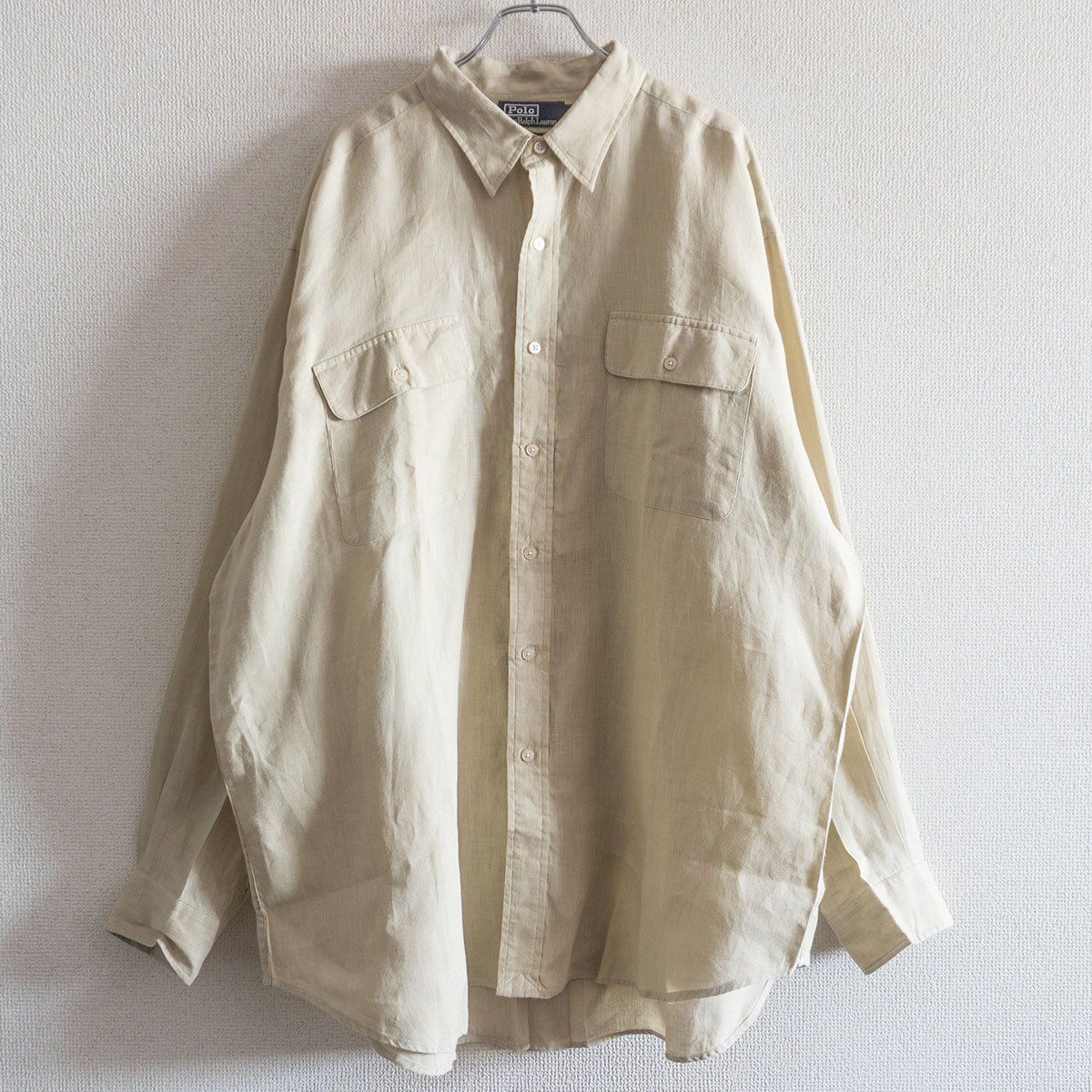 雰囲気抜群】POLO RALPH LAUREN 【リネン シャツ】XL ポロラルフ 