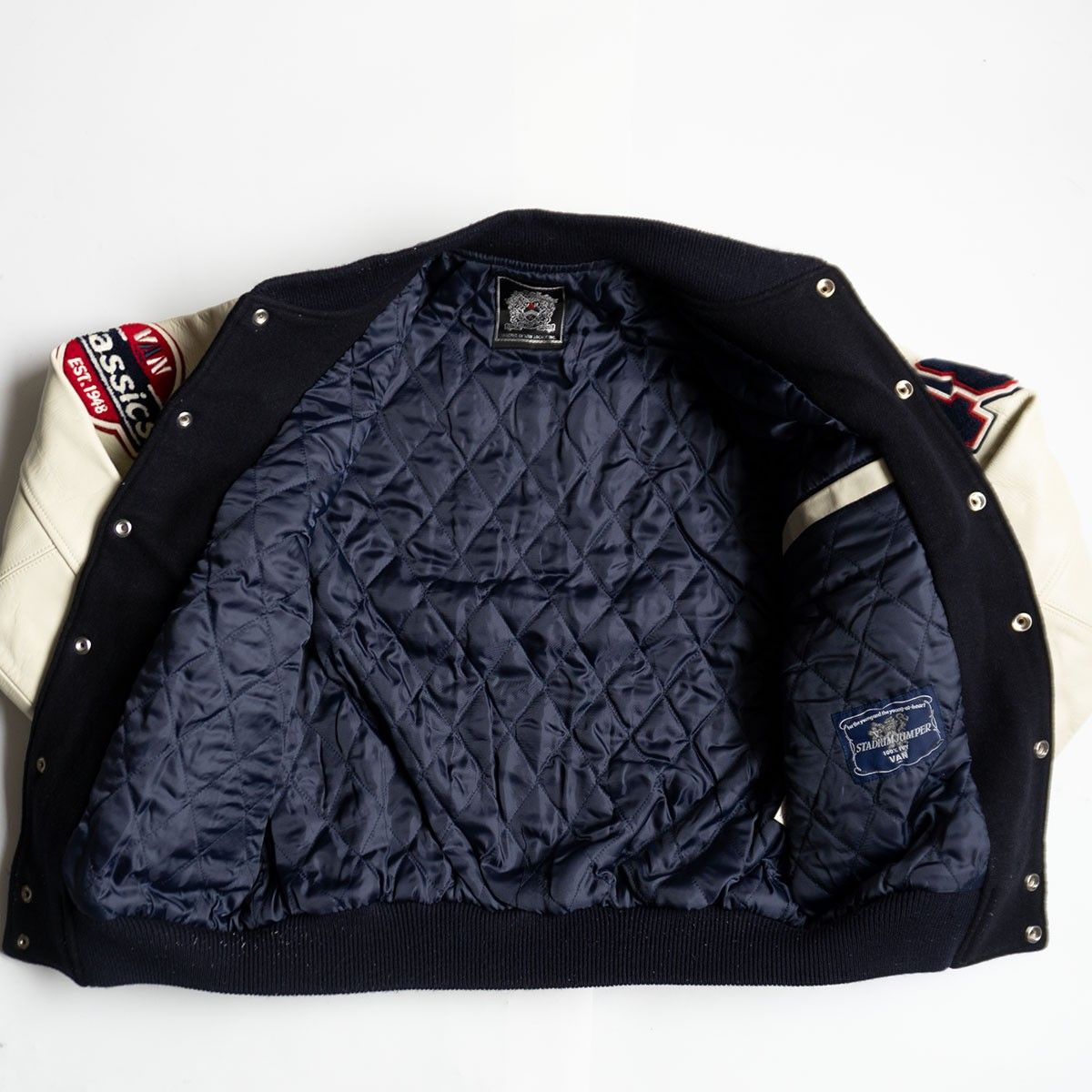 美品】VAN JAC【袖レザー スタジャン】M ヴァン ワッペン スタジアム 