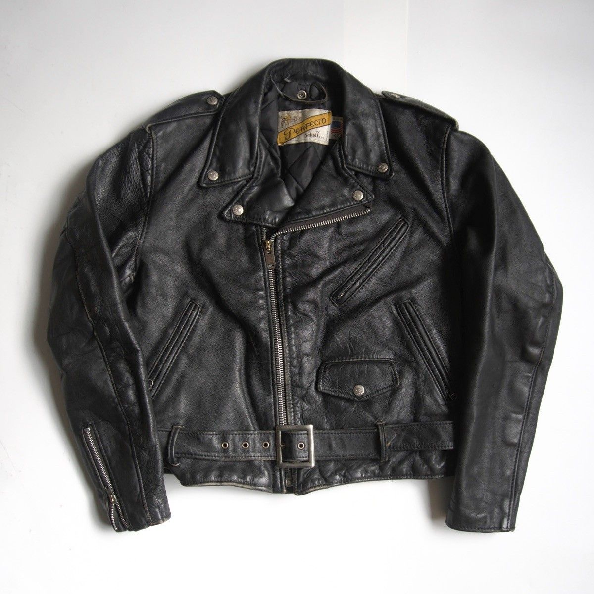 ビッグサイズ】SCHOTT【618/ダブルライダース ジャケット】42 レザー 