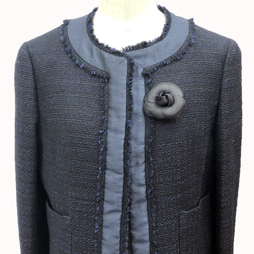 シャネル CHANEL カメリア コサージュ ブローチ 花 ブラック 黒