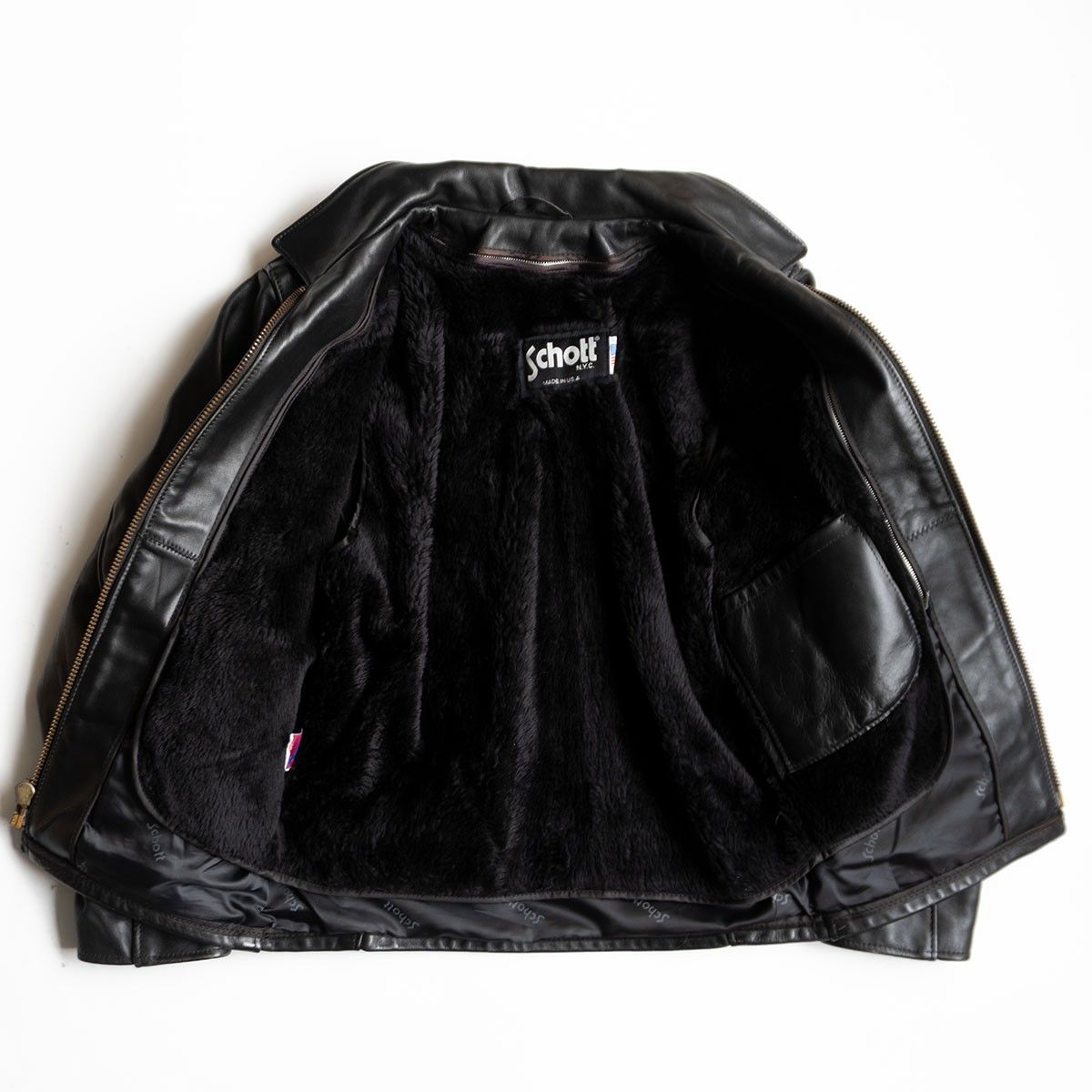 美品】SCHOTT【AT101/シングルライダースジャケット】38 襟 美品】SCHOTT【AT101/シングルライダースジャケット】38 襟