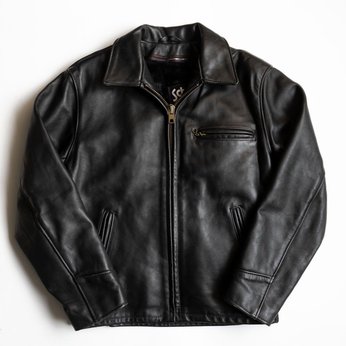 美品】SCHOTT【AT101/シングルライダースジャケット】38 襟 美品】SCHOTT【AT101/シングルライダースジャケット】38 襟