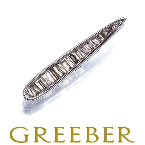 ダイヤ ダイヤモンド 0.40ct テーパーカット ペンダントトップ K18WG 