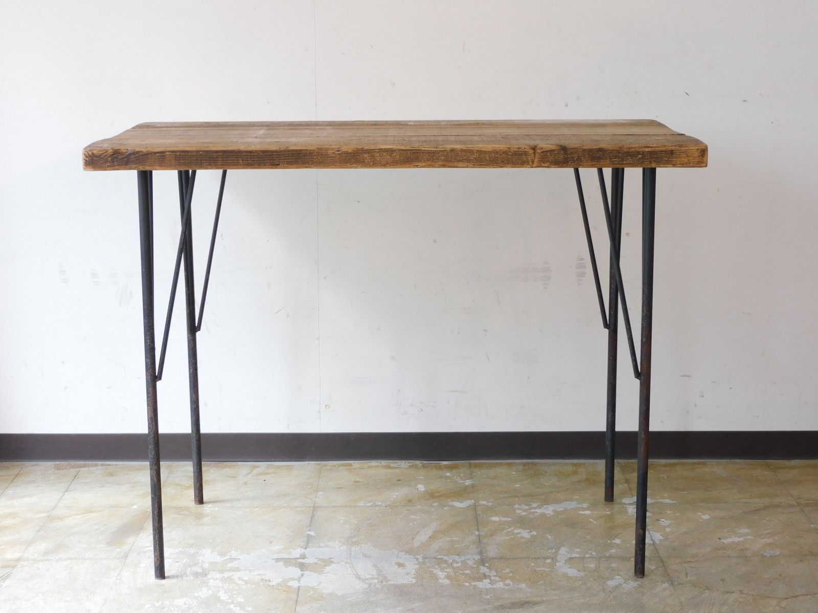 ふるい木味 おおきな鉄脚テーブル HK-a-05900 / アンティーク 古道具