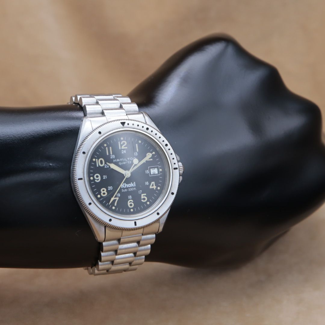 HAMILTON Khaki quartz 9859 Sub.330ft. ハミルトン カーキ 黒文字盤