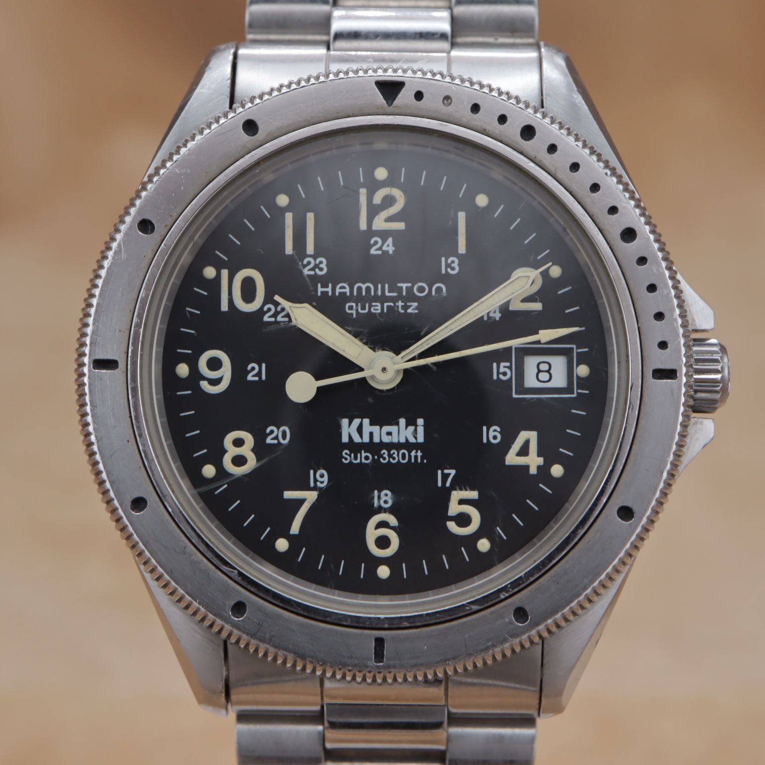 HAMILTON Khaki quartz 9859 Sub.330ft. ハミルトン カーキ 黒文字盤