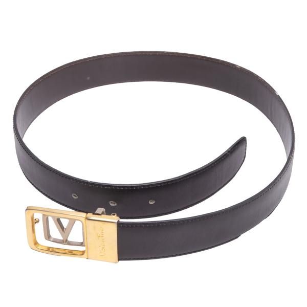 ヴァレンティノVALENTINO Vバックルレザーベルト 黒 - メルカリ