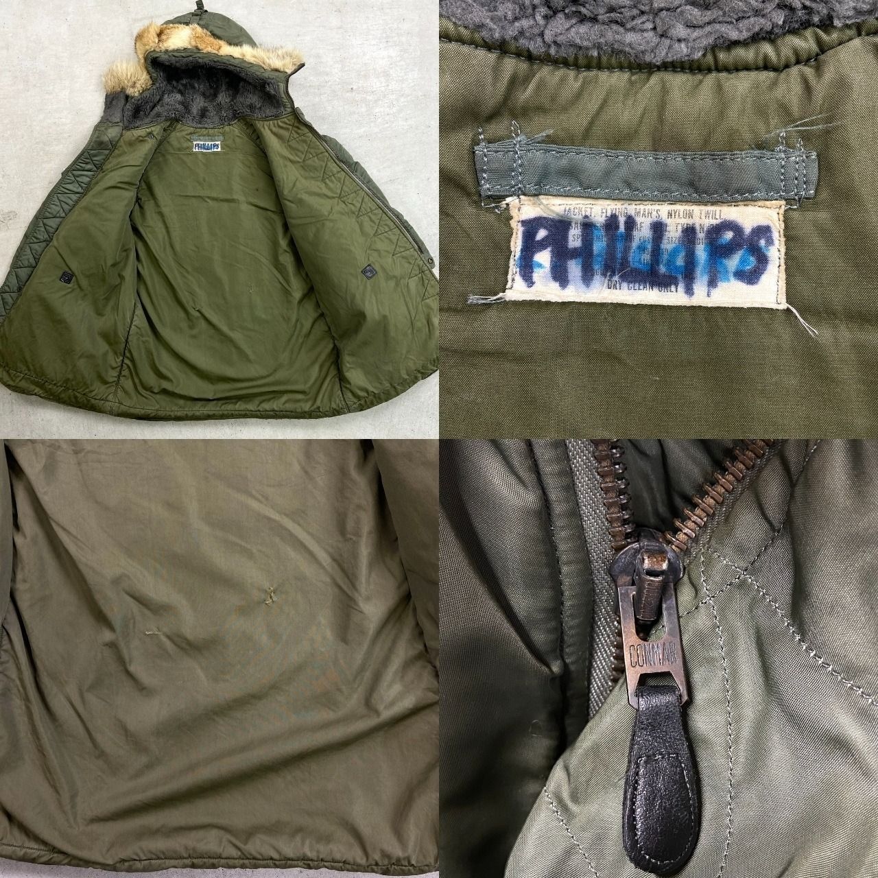 60年代 USAF U.S.AIR FORCE 米軍実品 N-3B コヨーテファー ミリタリー 