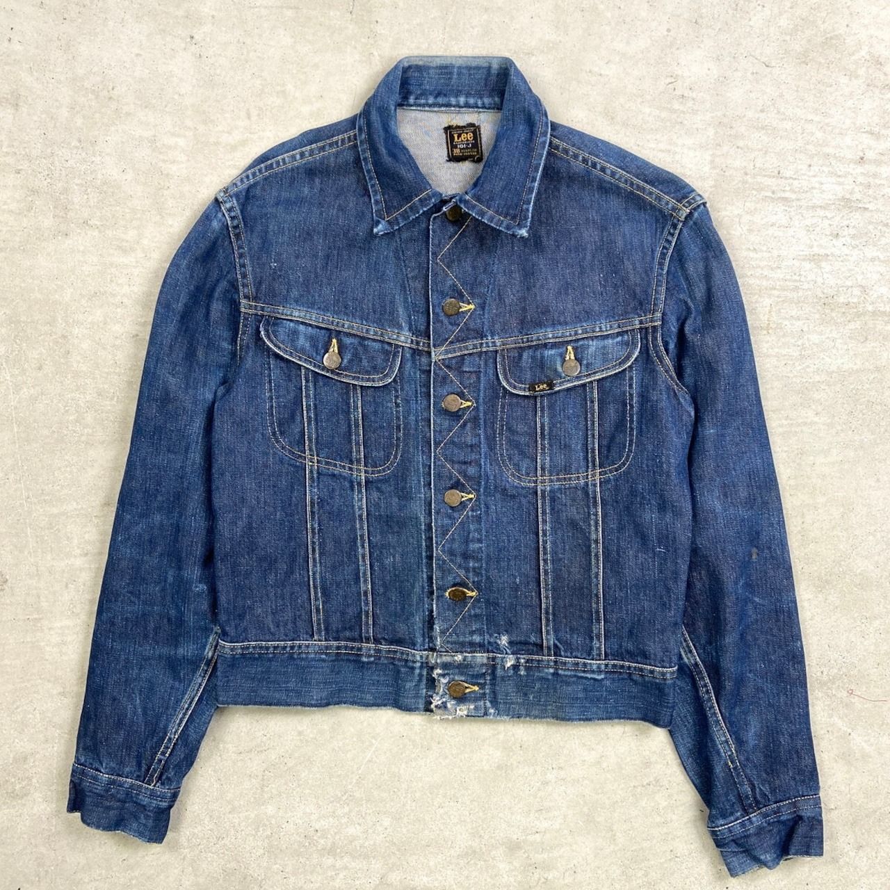 60年代 USA製 黒タグ Lee リー 101-j 濃紺 デニムジャケット メンズM