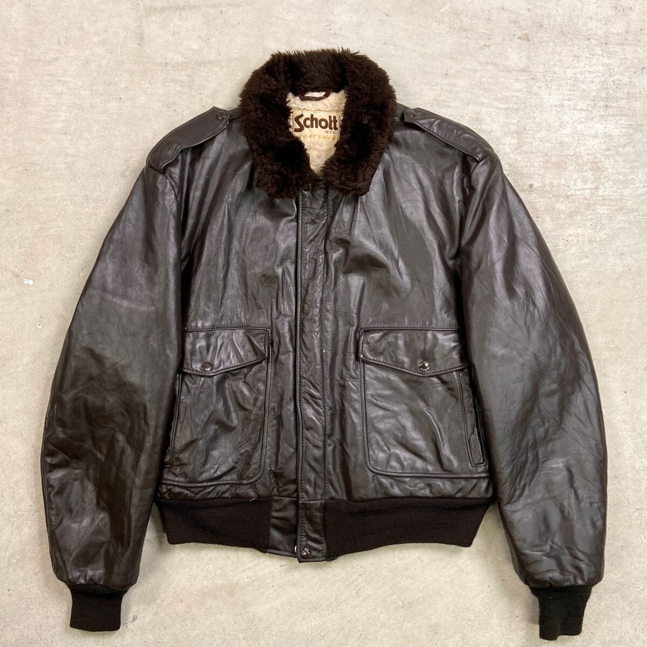 80年代 USA製 Schott ショット G-1タイプ レザーフライトジャケット