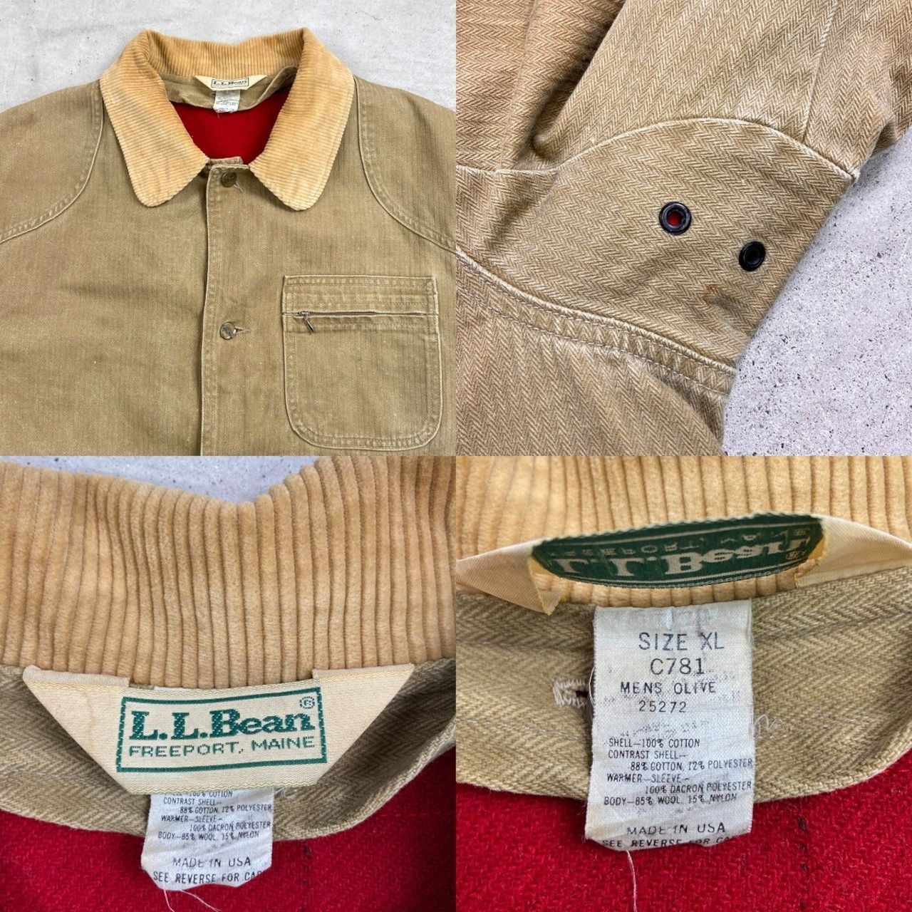 70年代 USA製 L.L.Bean エルエルビーン ヘリンボーンツイル 