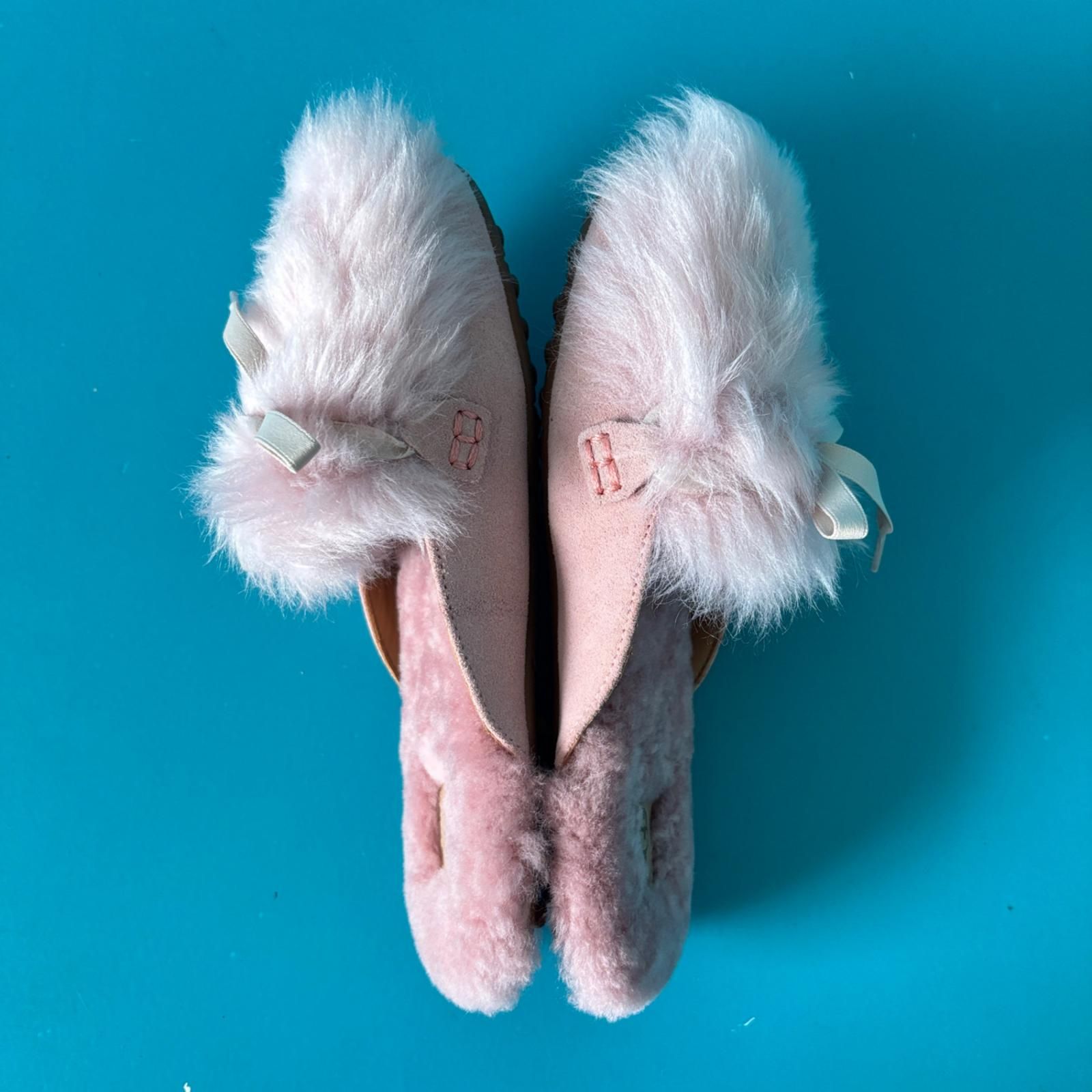 UGG アグ LANE レーン ムートン スリッパ ピンク 22cm リボン 美品 