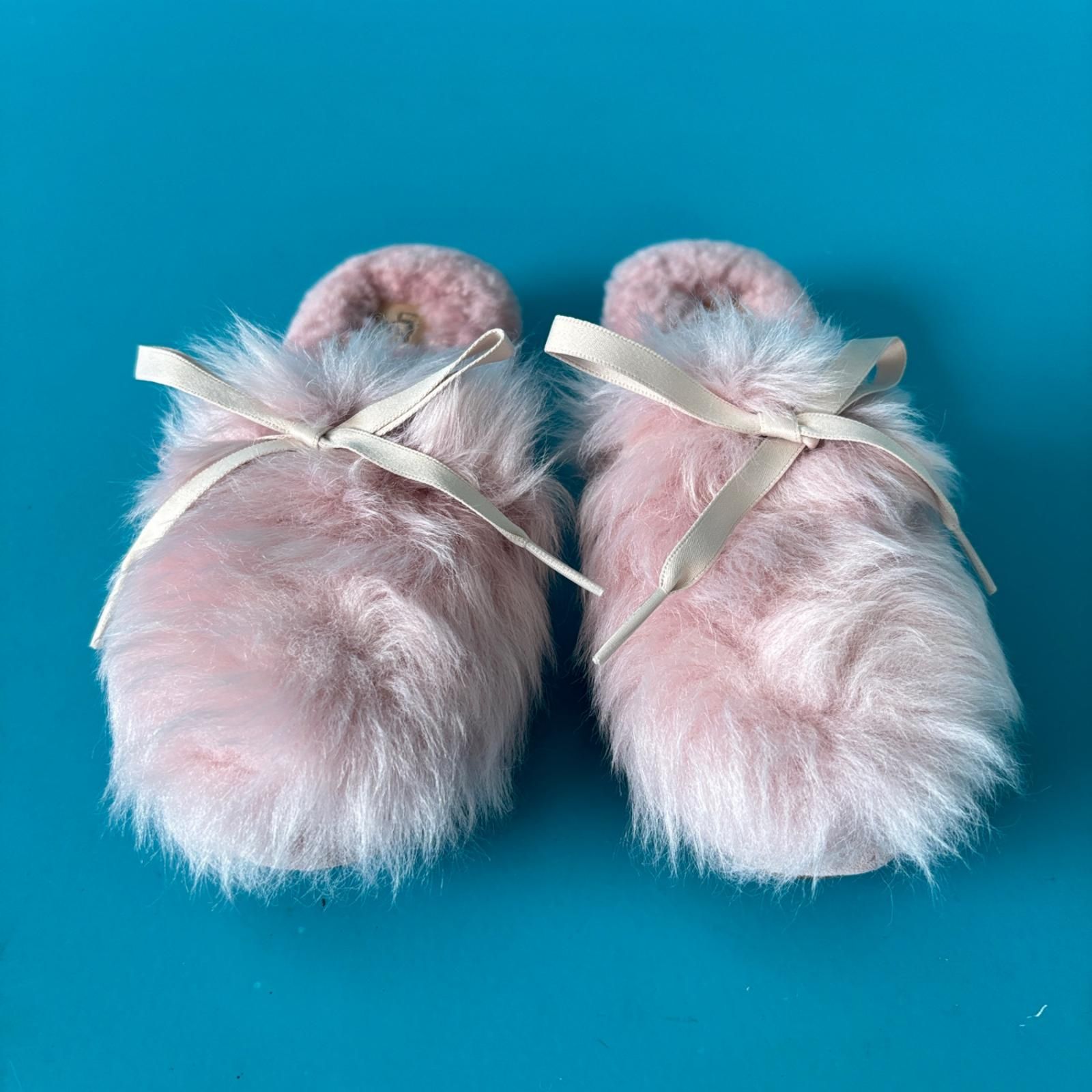 UGG アグ LANE レーン ムートン スリッパ ピンク 22cm リボン 美品 