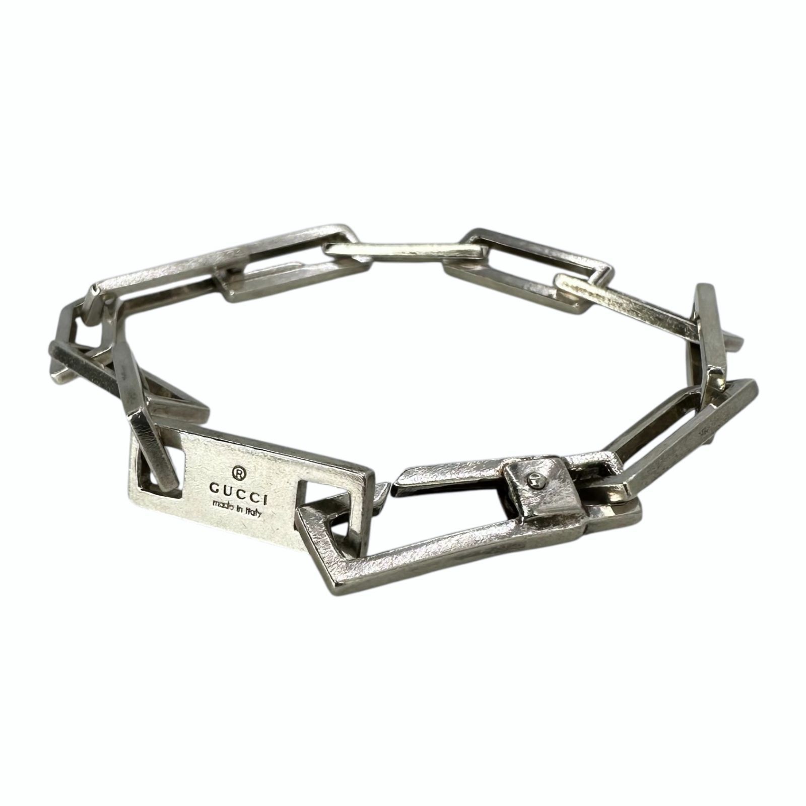 GUCCI】グッチ SV925 16.4g 19.5cmスクエアチェーン ブレスレット 