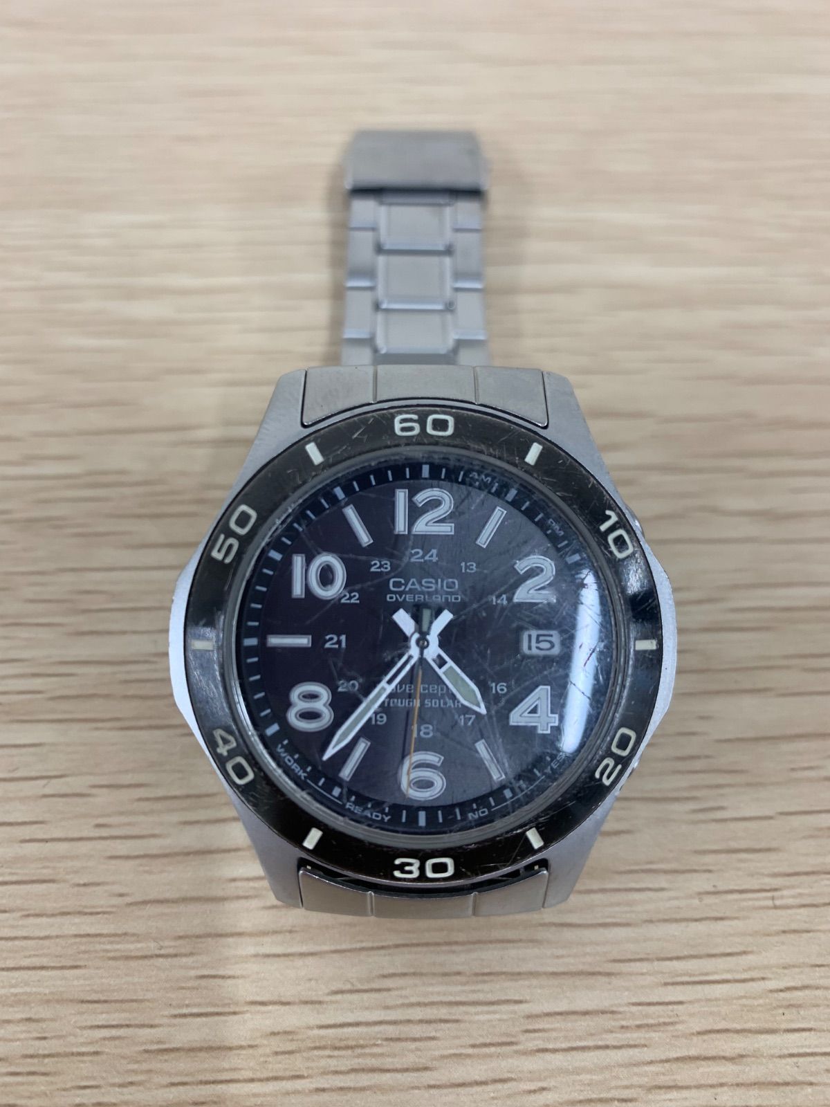 2【稼動品】CASIO OVERLAND 腕時計 OVW-110 電波ソーラー【時計】【0.5 