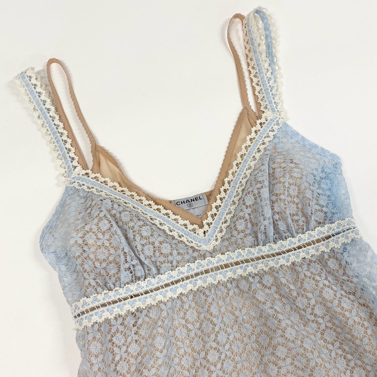 Cb15 《極美品》 CHANEL シャネル 2007 総レース キャミソール 