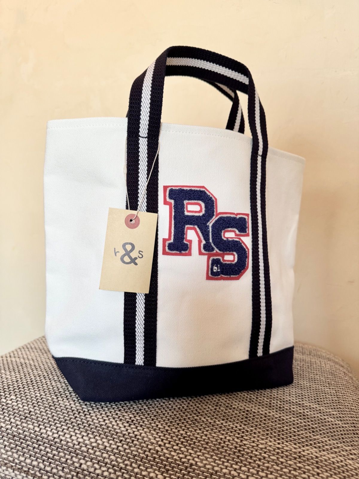 未使用 ROUGH-SWELL ラフアンドスウェル 刺繍カートバッグ ホワイト系 ゴルフ