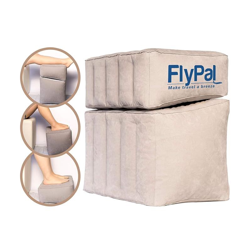 【迅速発送】Flypal エアー フットレスト 足置き オットマン 足枕 リラックス 飛行機 車 旅行 持ち運び 子供 3段階 1