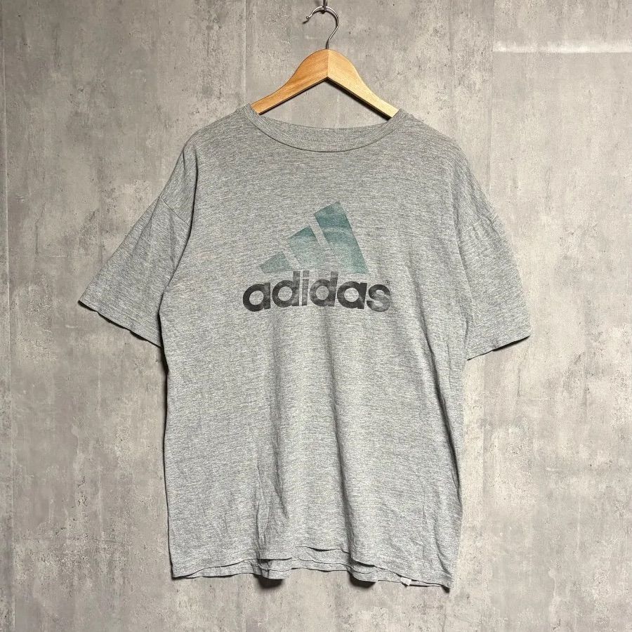 希少】adidas アディダス Tシャツ M グレー パフォーマンスロゴ 3本 