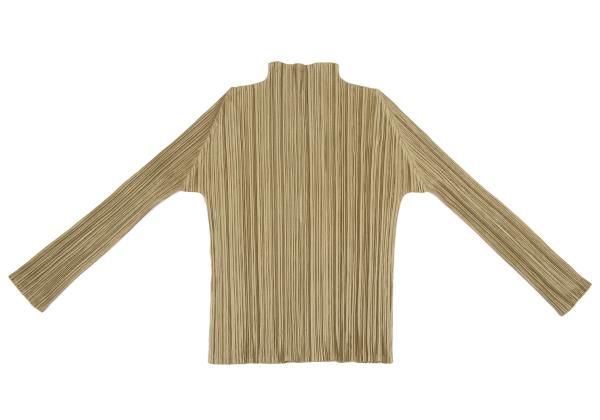 プリーツプリーズPLEATS PLEASE 光沢プリーツハイネックカットソー