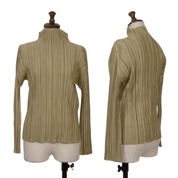 プリーツプリーズPLEATS PLEASE 光沢プリーツハイネックカットソー