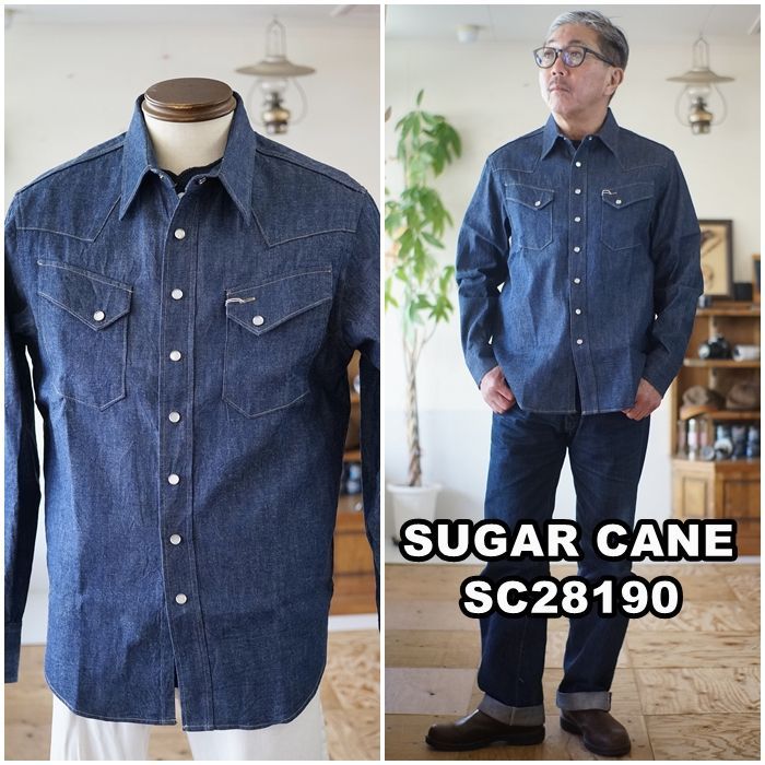 SUGARCANE シュガーケーン デニムウエスタンシャツ SC28190 ブルー