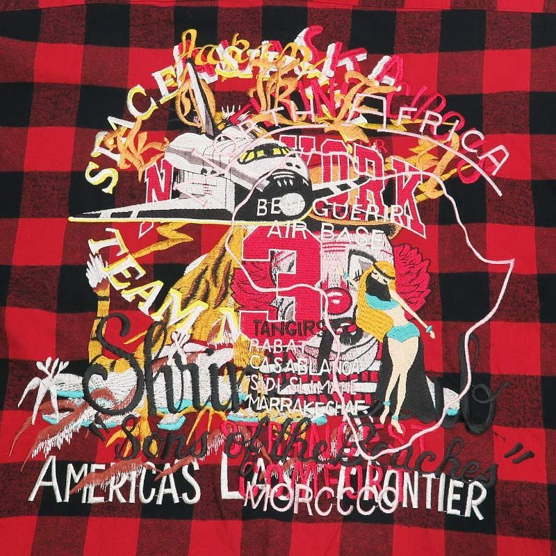 DOUBLET ダブレット CHAOS EMBROIDERY CHECK SHIRT 18AW14SH51 カオス