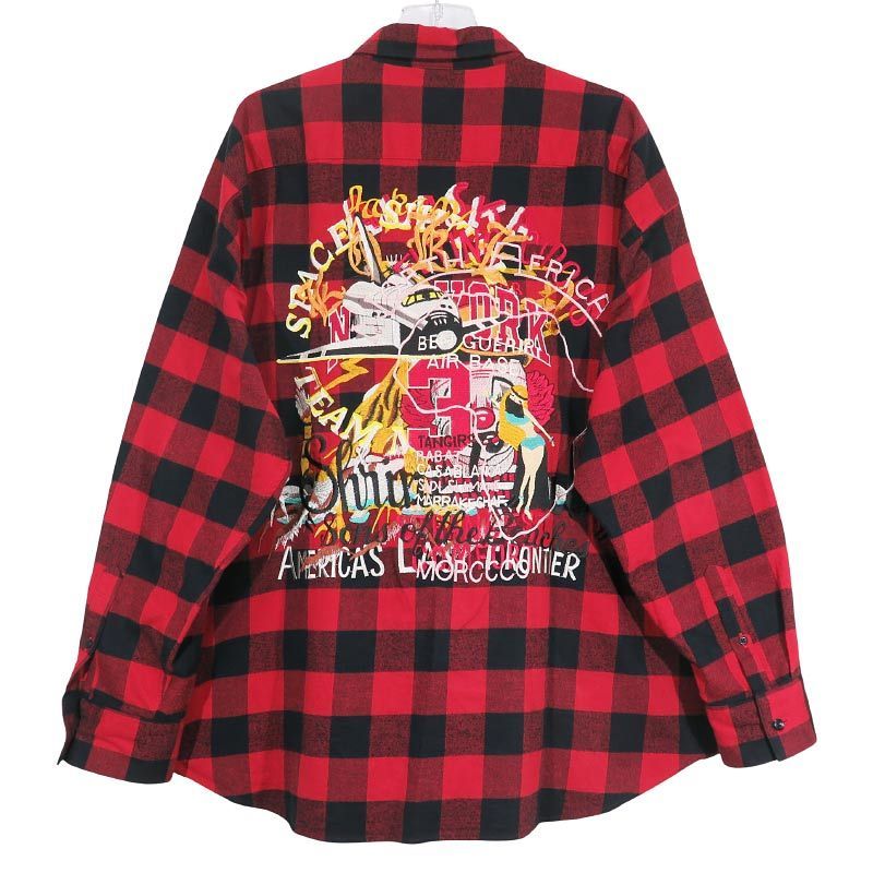 DOUBLET ダブレット CHAOS EMBROIDERY CHECK SHIRT 18AW14SH51 カオス 