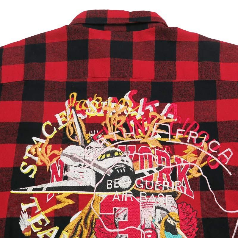 DOUBLET ダブレット CHAOS EMBROIDERY CHECK SHIRT 18AW14SH51 カオス