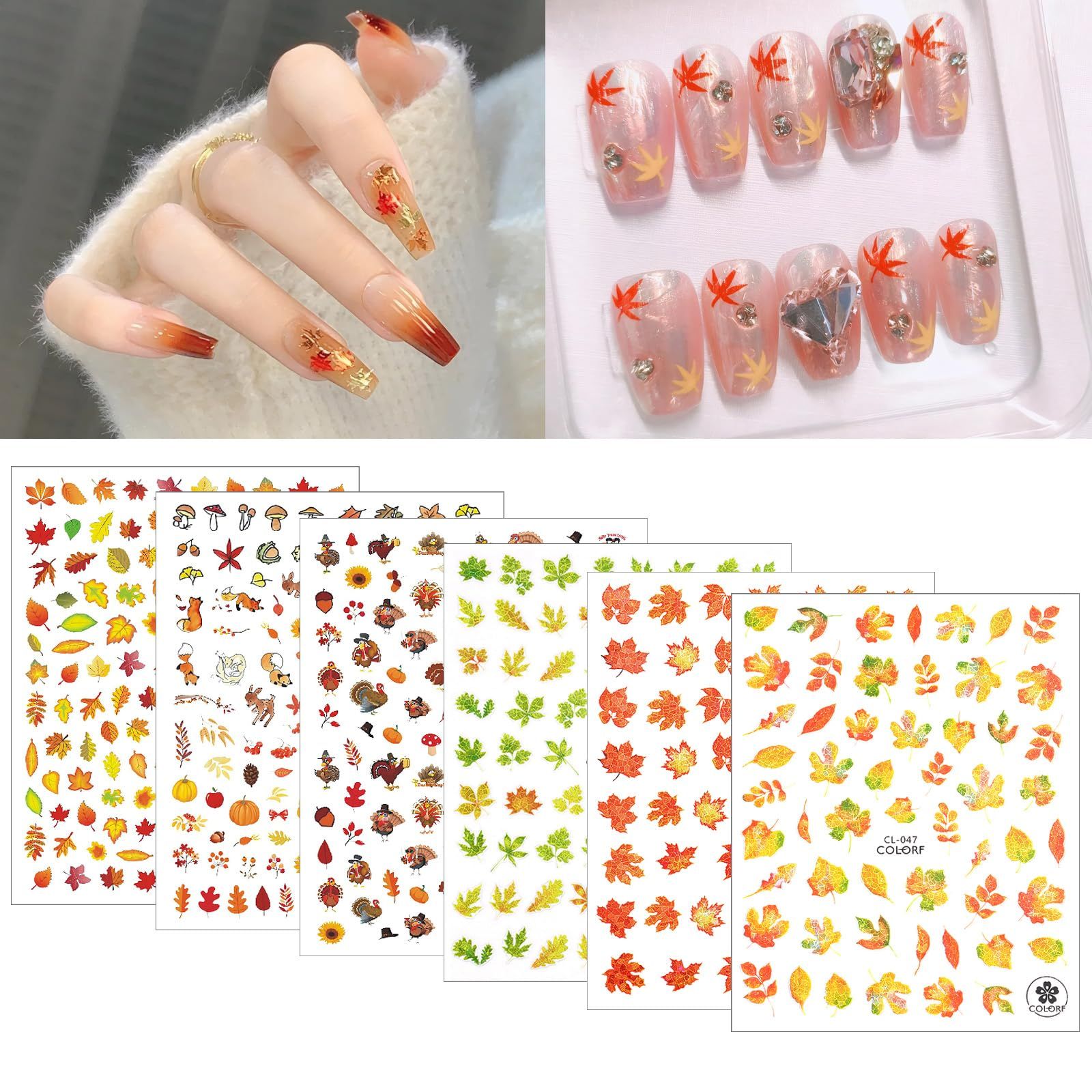 Chisafly ネイルシール 秋 紅葉 もみじ ネイルパーツ 秋期 秋冬 モミジ