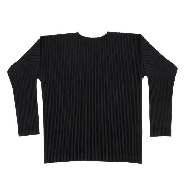 オムプリッセイッセイミヤケ タートルネック長袖カットソー 黒 プリーツ Issey Miyake オムプリッセ黒 長袖カットソー Tops Fashion 【公式通販】