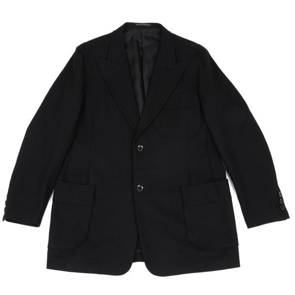 ヨウジヤマモトプールオムYohji Yamamoto POUR HOMME ウール裁ち切りステッチデザインジャケット 黒3 ヨウジヤマモトプールオムYohji Yamamoto POUR HOMME ウール裁ち切り