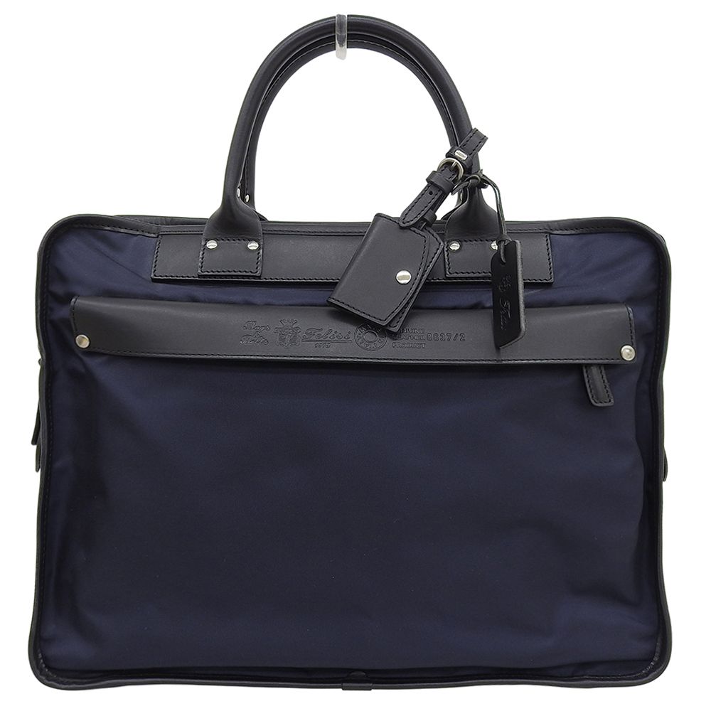 Felisi フェリージ 新品同様 ナイロン×レザー ブリーフケース ビジネス