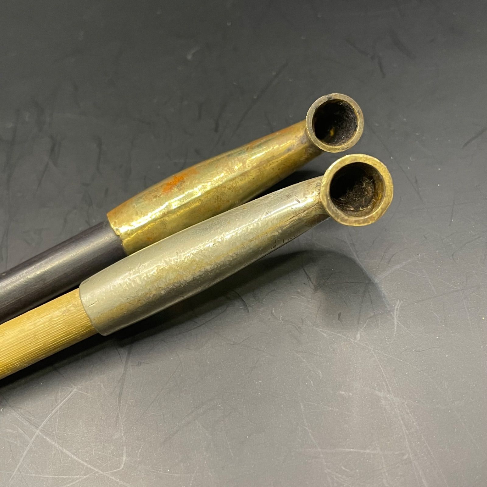気分で使い分け 2本セット】ビンテージ 煙管 44g 磁石反応なし 洗浄