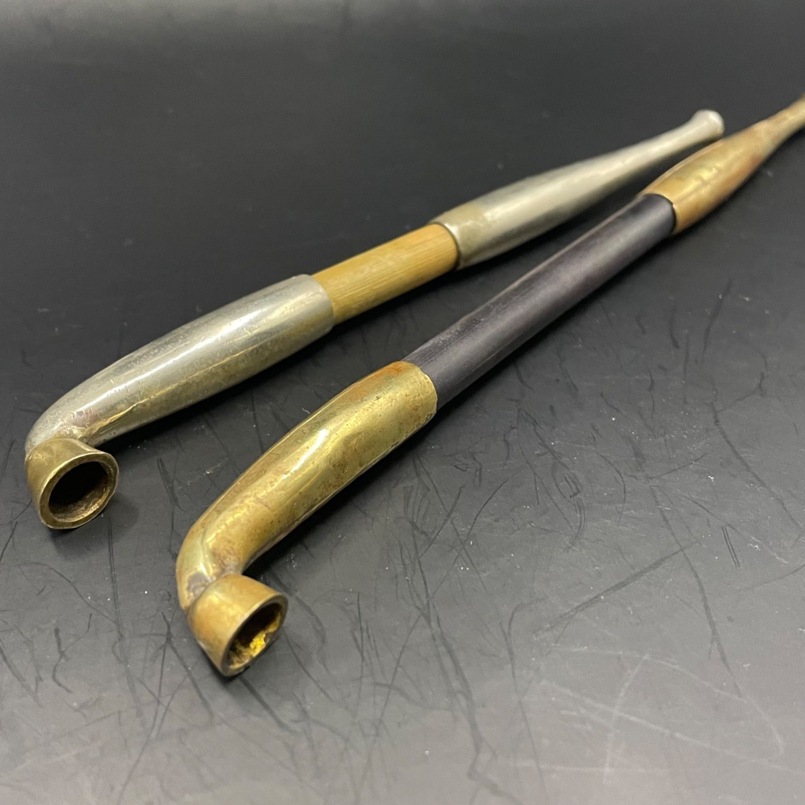 気分で使い分け 2本セット】ビンテージ 煙管 44g 磁石反応なし 洗浄