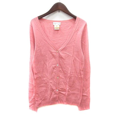 アニエスベー agnes b. カーディガン ニット 3 L ピンク /MN - メルカリ