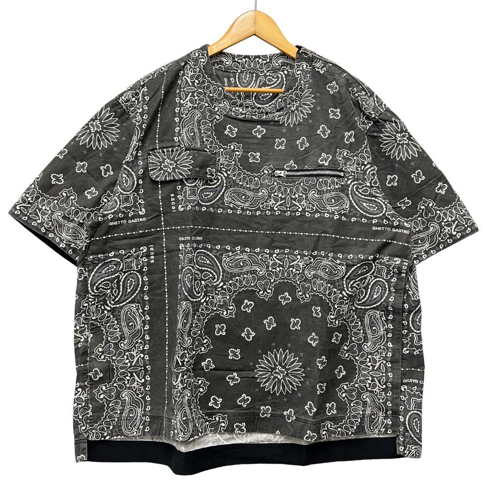 SACAI サカイ 23-0639S ペイズリー柄 プルオーバー 半袖シャツ