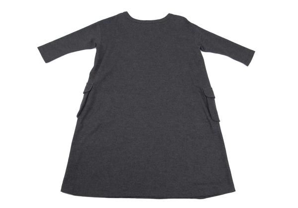 45rpm 45R ウールフラップポケットデザイン七分袖ニットワンピース