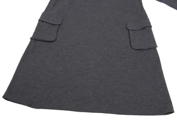 45rpm 45R ウールフラップポケットデザイン七分袖ニットワンピース