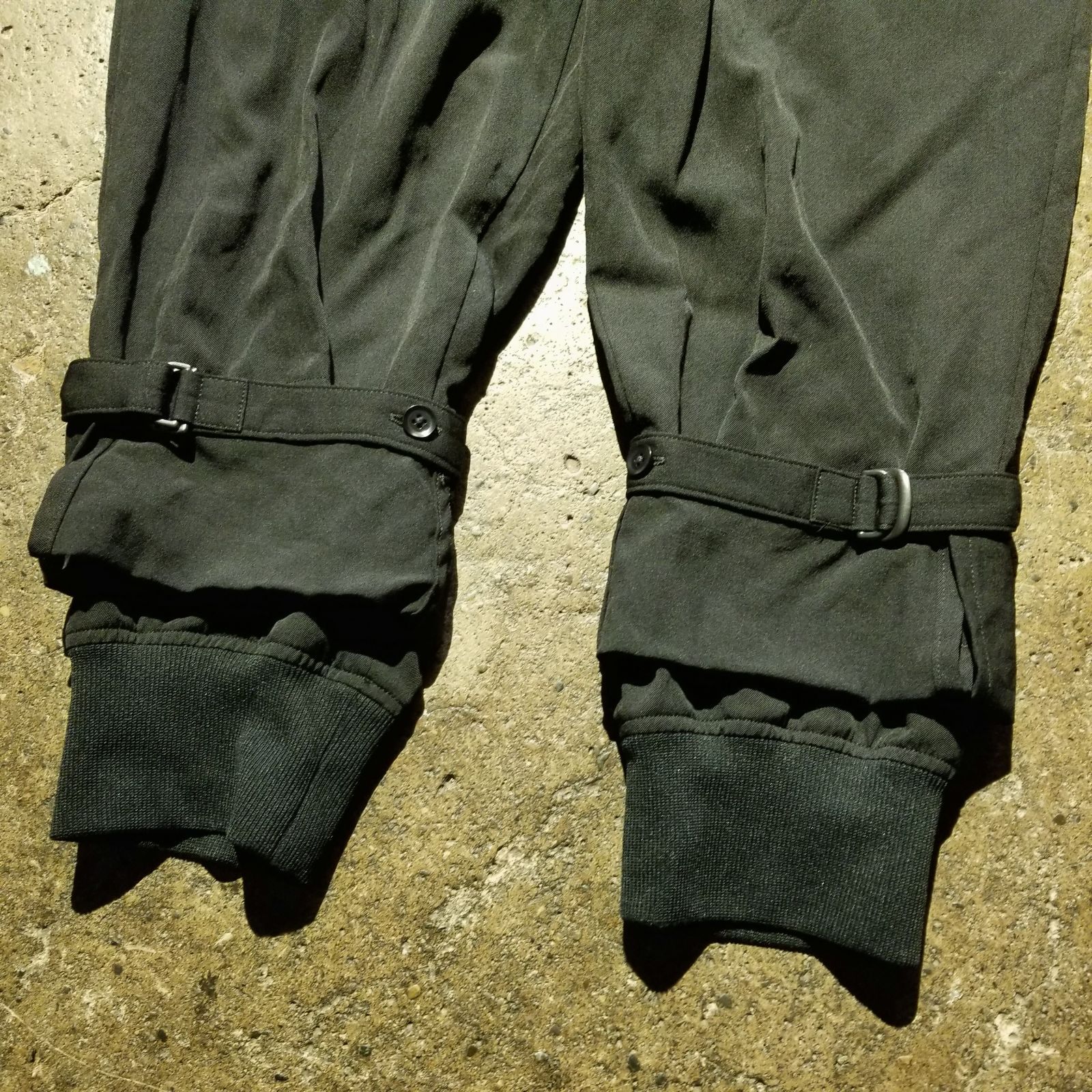 Ground Y [GZ-P09-100-1 / ギャバ股下ボタン変形パンツ] Ground Y 25aw W/GABARDINE DOUBLE HEM RIB PANTS 3 グラウンドワイ