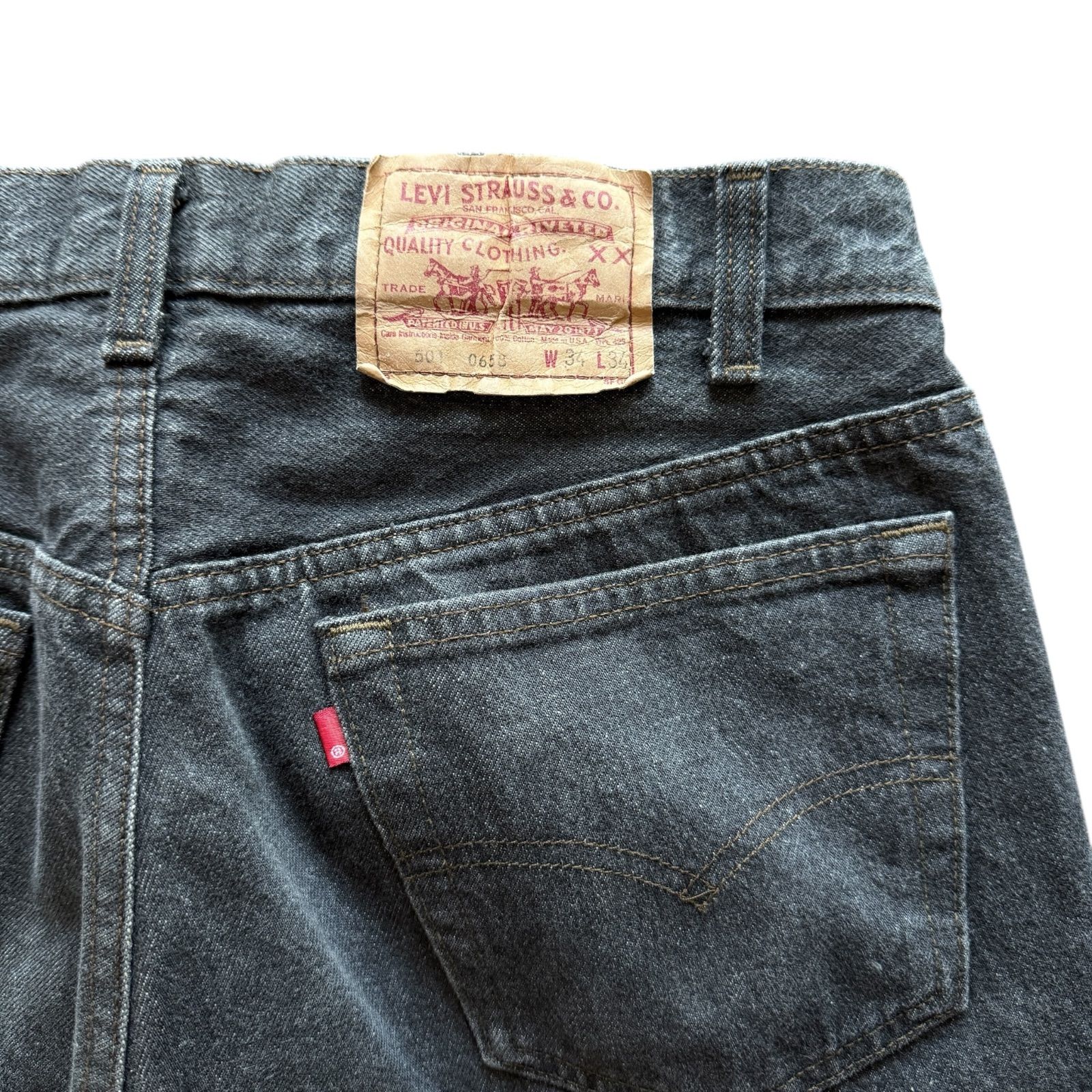 Levi's 501 Black Denim USA 80's Black W34 L34 501-0658 先染め